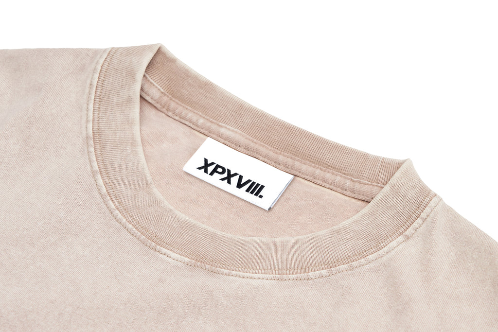 XPX VINTAGE LOGOS PARADE BEIGE CREW NECK TEE