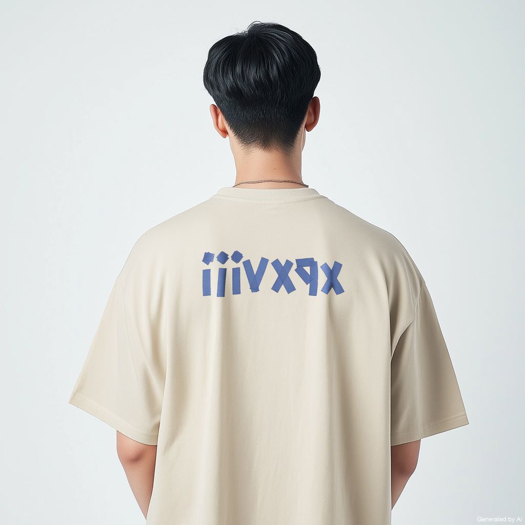 XPX “XPXVIII.” TAPE LOGO CREW NECK TEE IN BEIGE