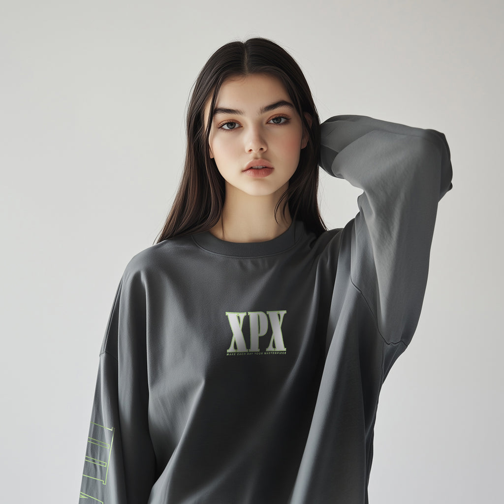 XPX BIG BLOCK LOGO GREY LONG SLEEVE TEE