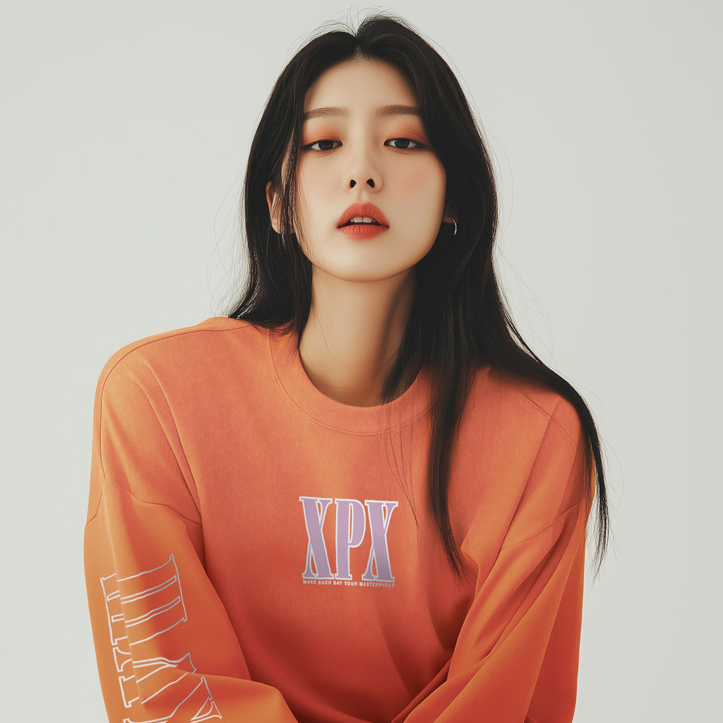 XPX BIG BLOCK LOGO ORANGE LONG SLEEVE TEE