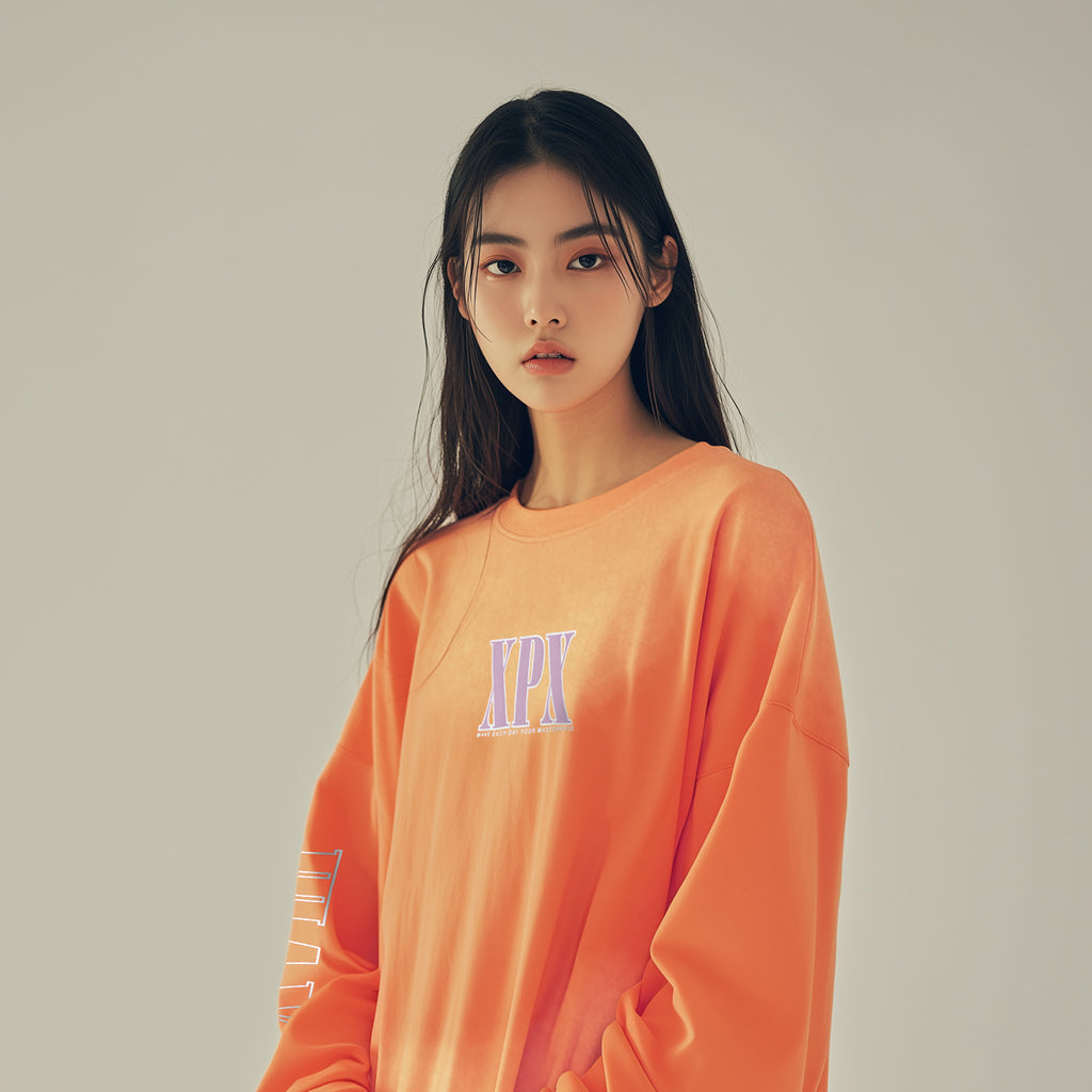 XPX BIG BLOCK LOGO ORANGE LONG SLEEVE TEE