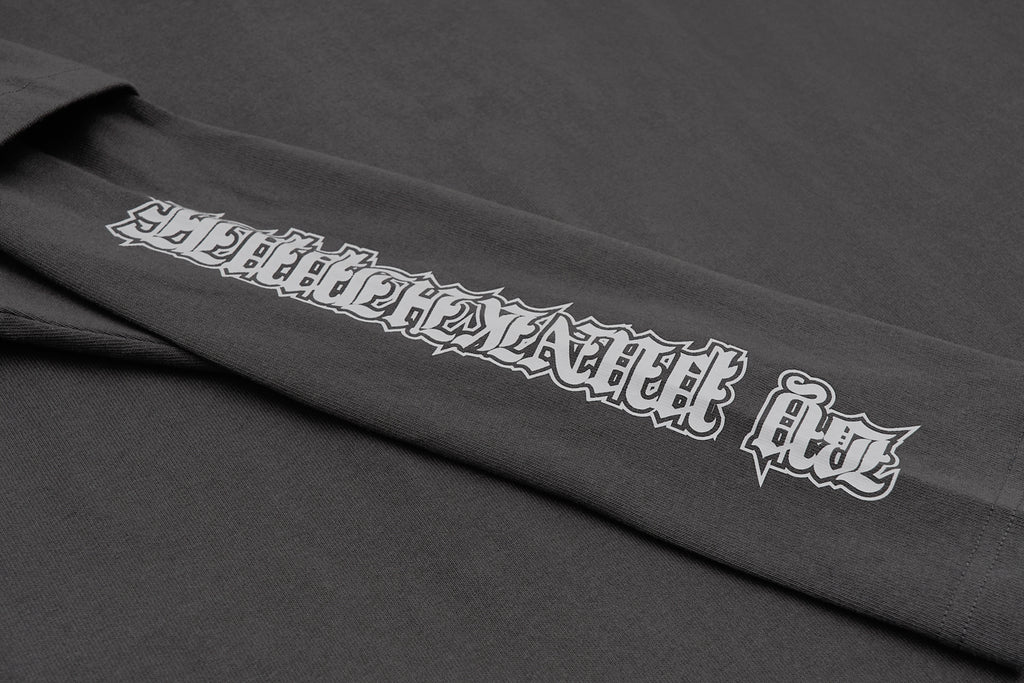 XPX XPXVIII. DOUBLE SLEEVES LONG TEE IN DARK GREY