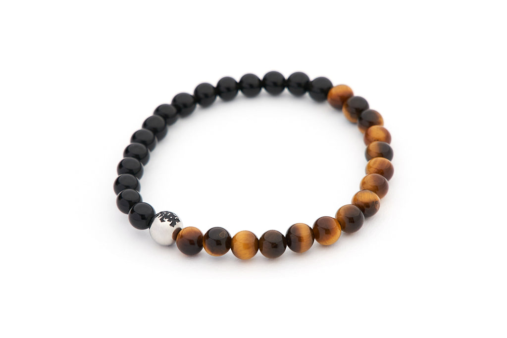 XPX TIGERITE & OBSIDIAN BRACELET