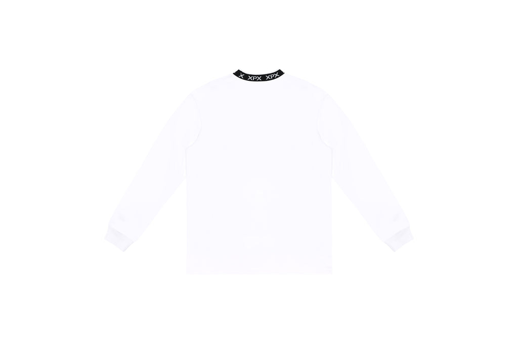 XPX 'MOCK NECK' XPX. LONG TEE IN WHITE