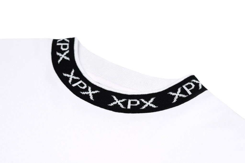 XPX 'MOCK NECK' XPX. LONG TEE IN WHITE